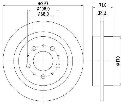 Bremsscheibe HELLA PAGID 8DD 355 107-101 Bild Bremsscheibe HELLA PAGID 8DD 355 107-101