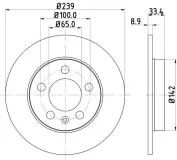 Bremsscheibe Hinterachse HELLA PAGID 8DD 355 107-461