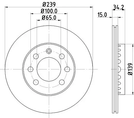 Bremsscheibe HELLA PAGID 8DD 355 107-581 Bild Bremsscheibe HELLA PAGID 8DD 355 107-581