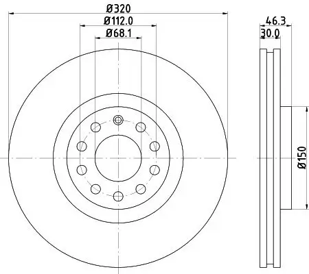 Bremsscheibe Vorderachse HELLA PAGID 8DD 355 107-631 Bild Bremsscheibe Vorderachse HELLA PAGID 8DD 355 107-631