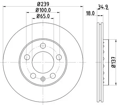 Bremsscheibe Vorderachse HELLA PAGID 8DD 355 107-651 Bild Bremsscheibe Vorderachse HELLA PAGID 8DD 355 107-651