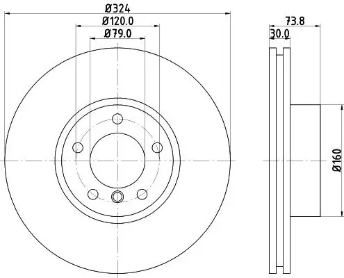 Bremsscheibe Vorderachse HELLA PAGID 8DD 355 107-711 Bild Bremsscheibe Vorderachse HELLA PAGID 8DD 355 107-711