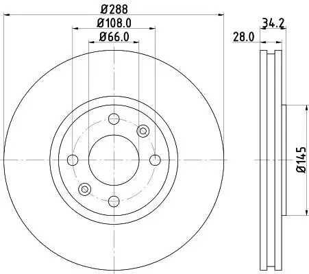 Bremsscheibe HELLA PAGID 8DD 355 107-841 Bild Bremsscheibe HELLA PAGID 8DD 355 107-841