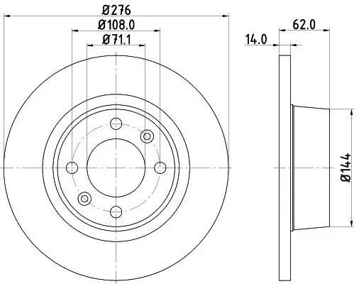 Bremsscheibe HELLA PAGID 8DD 355 107-851 Bild Bremsscheibe HELLA PAGID 8DD 355 107-851