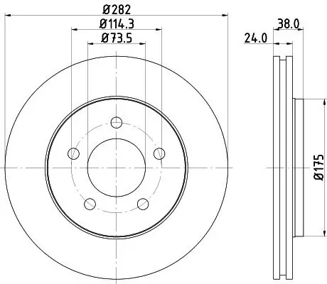 Bremsscheibe Vorderachse HELLA PAGID 8DD 355 107-931 Bild Bremsscheibe Vorderachse HELLA PAGID 8DD 355 107-931