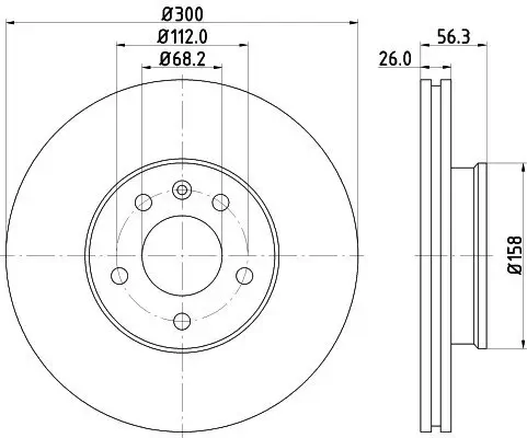 Bremsscheibe HELLA PAGID 8DD 355 108-081 Bild Bremsscheibe HELLA PAGID 8DD 355 108-081