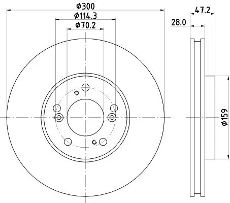 Bremsscheibe Vorderachse HELLA PAGID 8DD 355 108-141 Bild Bremsscheibe Vorderachse HELLA PAGID 8DD 355 108-141