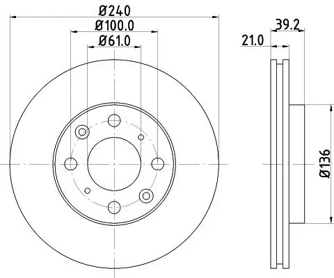 Bremsscheibe Vorderachse HELLA PAGID 8DD 355 108-151 Bild Bremsscheibe Vorderachse HELLA PAGID 8DD 355 108-151