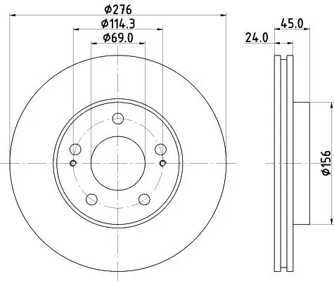 Bremsscheibe Vorderachse HELLA PAGID 8DD 355 108-191 Bild Bremsscheibe Vorderachse HELLA PAGID 8DD 355 108-191