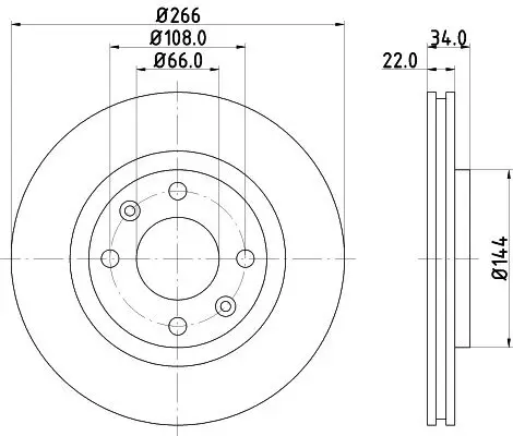 Bremsscheibe Vorderachse HELLA PAGID 8DD 355 108-351 Bild Bremsscheibe Vorderachse HELLA PAGID 8DD 355 108-351