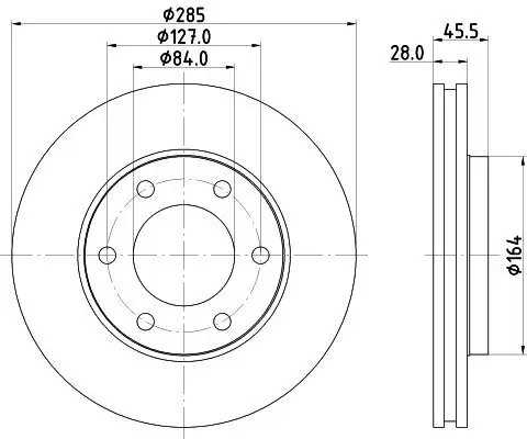 Bremsscheibe HELLA PAGID 8DD 355 108-531 Bild Bremsscheibe HELLA PAGID 8DD 355 108-531