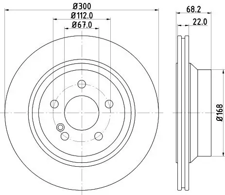 Bremsscheibe Hinterachse HELLA PAGID 8DD 355 129-791 Bild Bremsscheibe Hinterachse HELLA PAGID 8DD 355 129-791