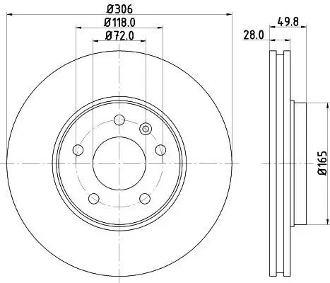 Bremsscheibe HELLA PAGID 8DD 355 127-801 Bild Bremsscheibe HELLA PAGID 8DD 355 127-801