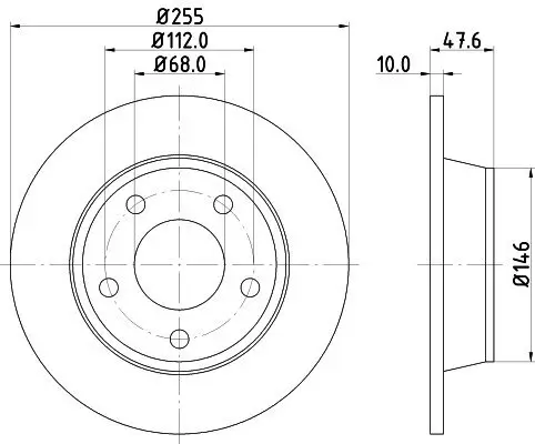 Bremsscheibe Hinterachse HELLA PAGID 8DD 355 109-091 Bild Bremsscheibe Hinterachse HELLA PAGID 8DD 355 109-091