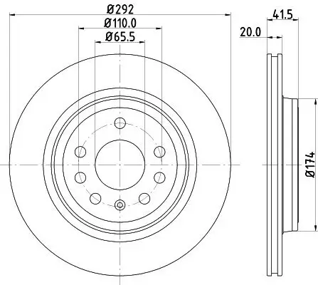 Bremsscheibe HELLA PAGID 8DD 355 109-191 Bild Bremsscheibe HELLA PAGID 8DD 355 109-191