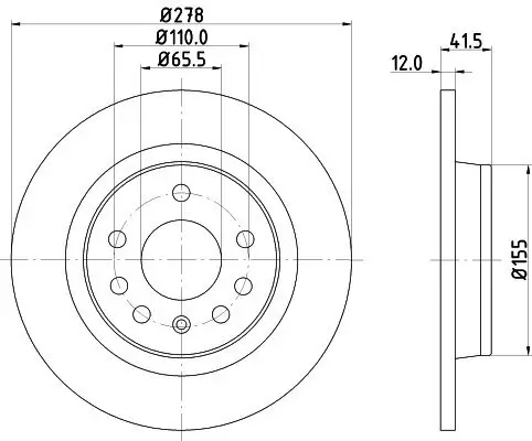 Bremsscheibe HELLA PAGID 8DD 355 109-211 Bild Bremsscheibe HELLA PAGID 8DD 355 109-211