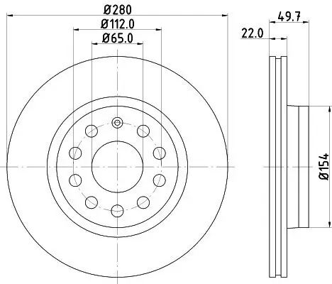 Bremsscheibe HELLA PAGID 8DD 355 127-991