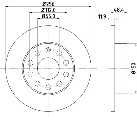 Bremsscheibe HELLA PAGID 8DD 355 109-641 Bild Bremsscheibe HELLA PAGID 8DD 355 109-641