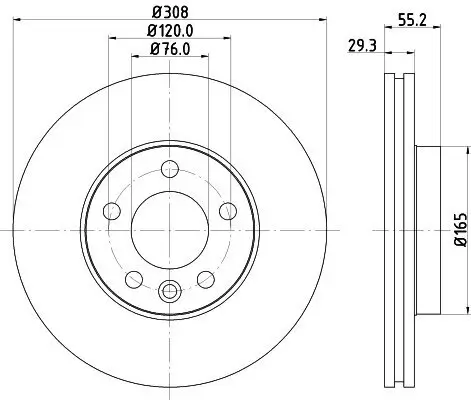 Bremsscheibe HELLA PAGID 8DD 355 128-021 Bild Bremsscheibe HELLA PAGID 8DD 355 128-021