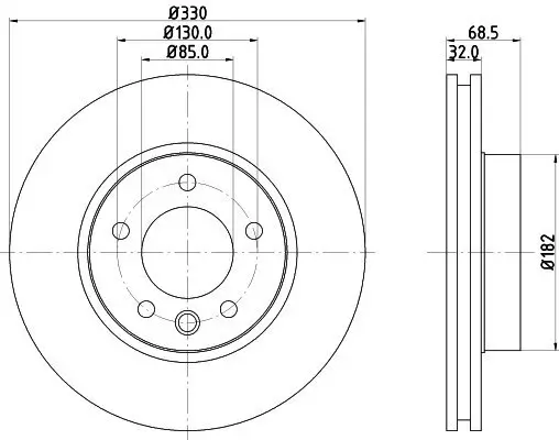 Bremsscheibe Vorderachse rechts HELLA PAGID 8DD 355 128-051 Bild Bremsscheibe Vorderachse rechts HELLA PAGID 8DD 355 128-051