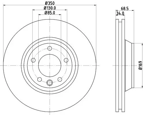 Bremsscheibe Vorderachse links HELLA PAGID 8DD 355 128-061 Bild Bremsscheibe Vorderachse links HELLA PAGID 8DD 355 128-061
