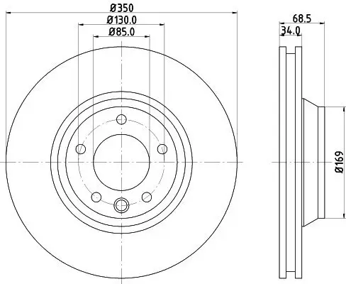 Bremsscheibe Vorderachse rechts HELLA PAGID 8DD 355 128-071 Bild Bremsscheibe Vorderachse rechts HELLA PAGID 8DD 355 128-071