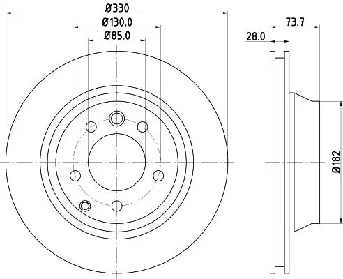 Bremsscheibe Hinterachse HELLA PAGID 8DD 355 129-761 Bild Bremsscheibe Hinterachse HELLA PAGID 8DD 355 129-761