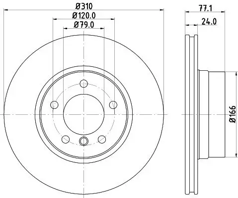 Bremsscheibe HELLA PAGID 8DD 355 128-101 Bild Bremsscheibe HELLA PAGID 8DD 355 128-101