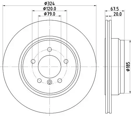 Bremsscheibe Hinterachse HELLA PAGID 8DD 355 110-021 Bild Bremsscheibe Hinterachse HELLA PAGID 8DD 355 110-021