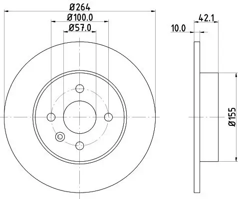 Bremsscheibe Hinterachse HELLA PAGID 8DD 355 110-271 Bild Bremsscheibe Hinterachse HELLA PAGID 8DD 355 110-271