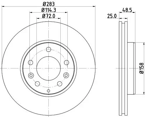 Bremsscheibe Vorderachse HELLA PAGID 8DD 355 128-181 Bild Bremsscheibe Vorderachse HELLA PAGID 8DD 355 128-181