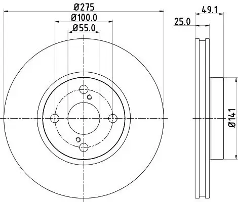 Bremsscheibe HELLA PAGID 8DD 355 110-451 Bild Bremsscheibe HELLA PAGID 8DD 355 110-451