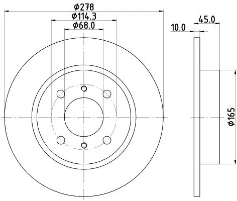 Bremsscheibe Hinterachse HELLA PAGID 8DD 355 110-661