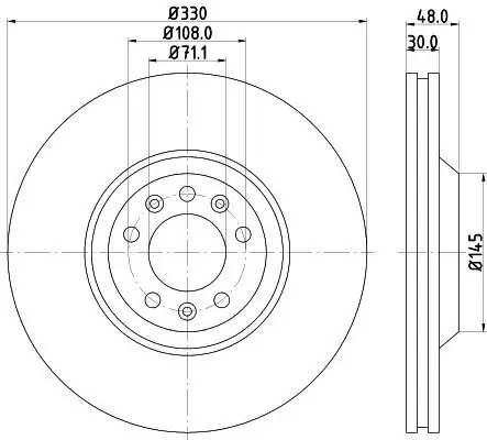 Bremsscheibe Vorderachse HELLA PAGID 8DD 355 128-221