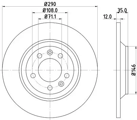Bremsscheibe HELLA PAGID 8DD 355 110-801 Bild Bremsscheibe HELLA PAGID 8DD 355 110-801