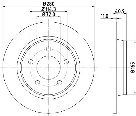 Bremsscheibe Hinterachse HELLA PAGID 8DD 355 110-911 Bild Bremsscheibe Hinterachse HELLA PAGID 8DD 355 110-911