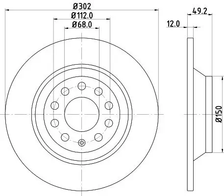 Bremsscheibe HELLA PAGID 8DD 355 111-181 Bild Bremsscheibe HELLA PAGID 8DD 355 111-181