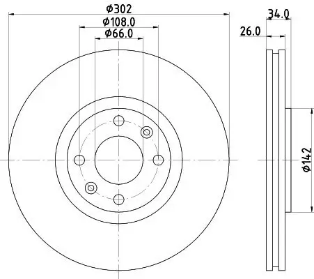 Bremsscheibe Vorderachse HELLA PAGID 8DD 355 111-321 Bild Bremsscheibe Vorderachse HELLA PAGID 8DD 355 111-321