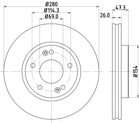 Bremsscheibe Vorderachse HELLA PAGID 8DD 355 129-711