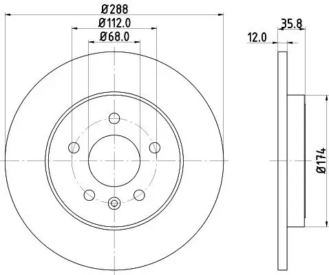 Bremsscheibe Hinterachse HELLA PAGID 8DD 355 111-811 Bild Bremsscheibe Hinterachse HELLA PAGID 8DD 355 111-811