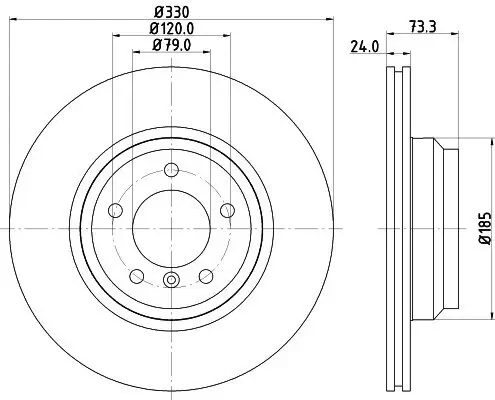 Bremsscheibe Vorderachse HELLA PAGID 8DD 355 128-431 Bild Bremsscheibe Vorderachse HELLA PAGID 8DD 355 128-431