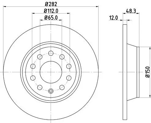 Bremsscheibe Hinterachse HELLA PAGID 8DD 355 112-141 Bild Bremsscheibe Hinterachse HELLA PAGID 8DD 355 112-141