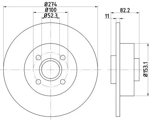 Bremsscheibe Hinterachse HELLA PAGID 8DD 355 112-211 Bild Bremsscheibe Hinterachse HELLA PAGID 8DD 355 112-211