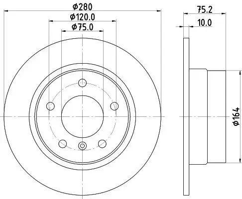 Bremsscheibe Hinterachse HELLA PAGID 8DD 355 112-641 Bild Bremsscheibe Hinterachse HELLA PAGID 8DD 355 112-641