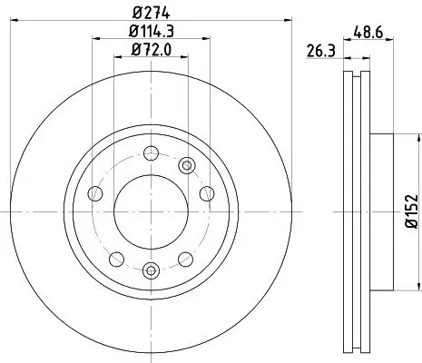 Bremsscheibe HELLA PAGID 8DD 355 112-771 Bild Bremsscheibe HELLA PAGID 8DD 355 112-771