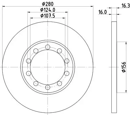 Bremsscheibe Hinterachse HELLA PAGID 8DD 355 113-291 Bild Bremsscheibe Hinterachse HELLA PAGID 8DD 355 113-291