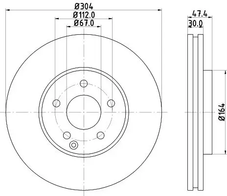 Bremsscheibe HELLA PAGID 8DD 355 128-641 Bild Bremsscheibe HELLA PAGID 8DD 355 128-641