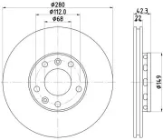 Bremsscheibe HELLA PAGID 8DD 355 113-321