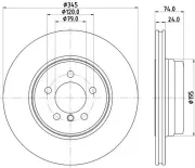 Bremsscheibe Hinterachse HELLA PAGID 8DD 355 122-251