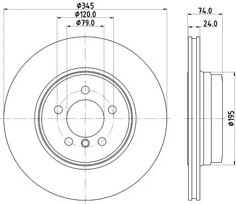 Bremsscheibe Hinterachse HELLA PAGID 8DD 355 122-251 Bild Bremsscheibe Hinterachse HELLA PAGID 8DD 355 122-251